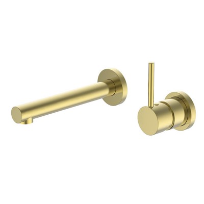 Bathroom New Luxury Faucet Show Column Set Brushed Gold 2 Hole Basin Mixer Into Wall Faucet