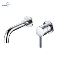 Aquacubic Unique Fancy  UPC Solid Brass 4 inch Wall Mounted Bathroom Sink Lavatory Faucet Bathroom