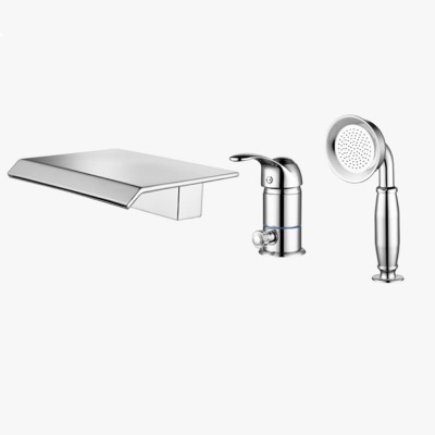 Villa Luxury Deck-Mounted Bathtub Shower Faucet Set With Brass Hand Shower Mixer Tap