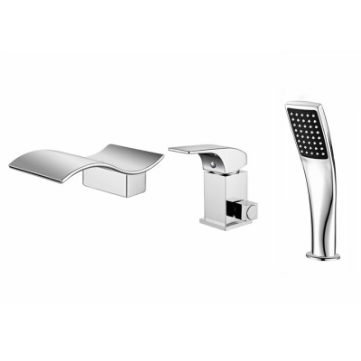 New Poisonous Bathtub Shower Faucet Three Hole Double Handle Bathtub Faucet Mixer Tap