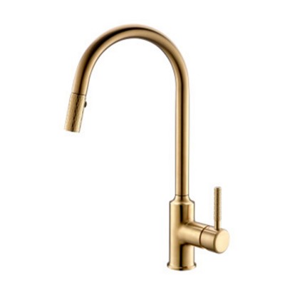 High Quality Pull Out Sprayer Kitchen Taps Sink Faucet Kitchen Faucet Brushed Gold Finish Kitchen Sink Mixer Tap